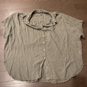 Aerie oversized button up shirt sleeve shirt size XXL